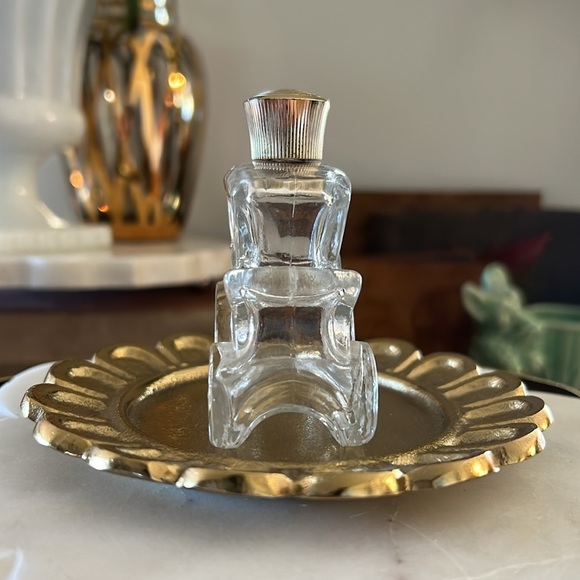 Vintage 1970s Avon Courting Carriage Moonwind Cologne Clear Glass + Gold Bottle - Picture 4 of 9